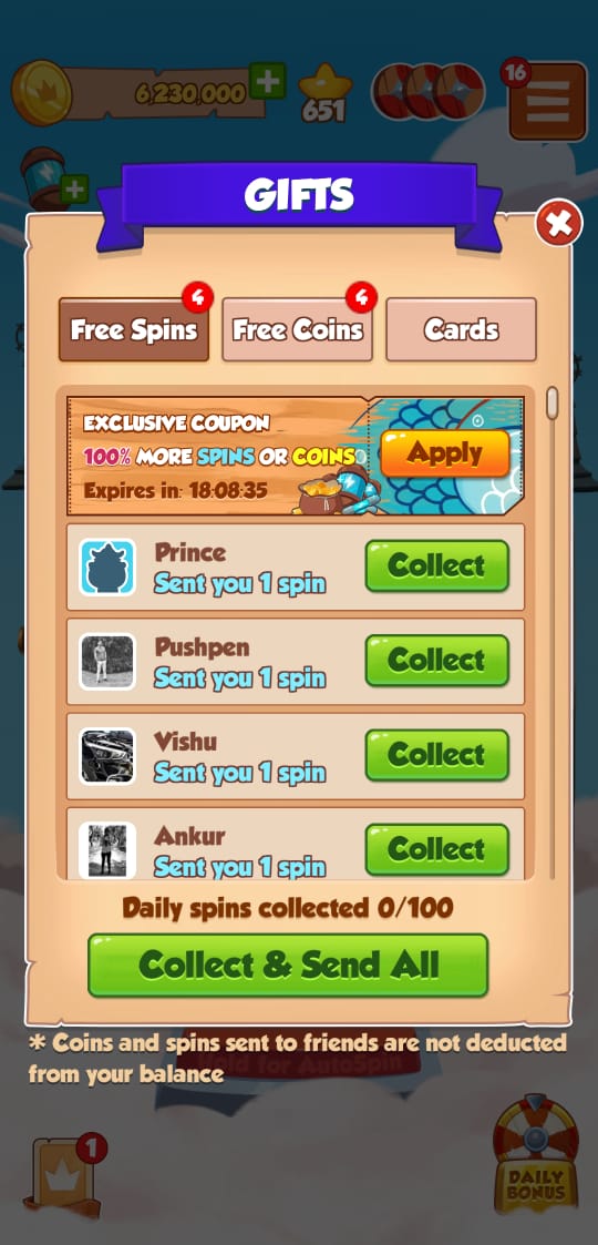 Free spin coin master daily